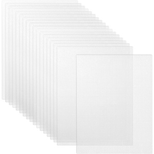 image:imageCaydo 2 Pieces 7 Count Plastic Mesh Canvas Sheets for Embroidery Acrylic Yarn Crafting Knit Crochet Projects and Make Aquarium Dividers 105 X 135 InchClear White  18pcs