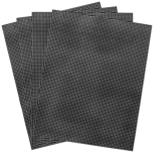 image:imageCaydo 4 Pieces 7 Count Black Plastic Mesh Canvas Sheets for Embroidery Acrylic Yarn Crafting Knit Crochet Projects and Make Aquarium Dividers 105 x 135 Inch