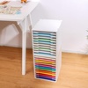 image:imageCaydo 15 Slot Paper Organizer Storage Wood Adjustable Shelves Paper Storage Shelf with Extraction Slot for 12x12Inch Scrapbooks Heat Transfer Papers Files Vinyl for Office Home White12 Slot 85 x 11