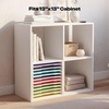 image:imageCaydo 15 Slot Paper Organizer Storage Wood Adjustable Shelves Paper Storage Shelf with Extraction Slot for 12x12Inch Scrapbooks Heat Transfer Papers Files Vinyl for Office Home White12 Slot 12 x 12