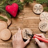 image:imageCaydo 30 Pieces 2428 Inch Christmas Ornaments Kit Natural Wood Slices Kit Christmas Bows Wood Beads Christmas Pattern Stencils Jute Twine and String for Home Hanging Christmas Ornaments