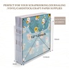 image:imageCaydo 4 Pack Scrapbook Paper Storage with Wheels Plastic Scrapbook Storage Bin for Holding 12 x 12 Papers Scrapbook Papers Vinyl Sheets Cardstocks
