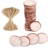 image:imageCaydo 50 Pieces 162 Inch Unfinished Wood Slices with Holes Round Log Discs with 33 Feet Natural Jute Twine for Wedding Ornaments and Home Hanging Decorations