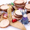 image:imageCaydo 50 Pieces 162 Inch Unfinished Wood Slices with Holes Round Log Discs with 33 Feet Natural Jute Twine for Wedding Ornaments and Home Hanging Decorations