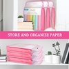 image:imageCaydo Scrapbook Paper Storage Organizer Pink Expanding Paper Folio for 12 x 12 Sheets Scrapbook Storage with Transparent Portable Handle for Holding Scrapbooking Vinyl CardstockPink