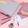 image:imageCaydo Scrapbook Paper Storage Organizer Pink Expanding Paper Folio for 12 x 12 Sheets Scrapbook Storage with Transparent Portable Handle for Holding Scrapbooking Vinyl CardstockPink
