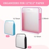 image:imageCaydo Scrapbook Paper Storage Organizer Pink Expanding Paper Folio for 12 x 12 Sheets Scrapbook Storage with Transparent Portable Handle for Holding Scrapbooking Vinyl CardstockBluePinkBlack