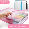 image:imageCaydo Scrapbook Paper Storage Organizer Pink Expanding Paper Folio for 12 x 12 Sheets Scrapbook Storage with Transparent Portable Handle for Holding Scrapbooking Vinyl CardstockBluePinkBlack