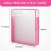 image:imageCaydo Scrapbook Paper Storage Organizer Pink Expanding Paper Folio for 12 x 12 Sheets Scrapbook Storage with Transparent Portable Handle for Holding Scrapbooking Vinyl CardstockPink