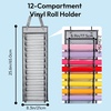 image:imageCaydo Vinyl Roll Holder with 12 Compartment Hooks and Strap Wall Mounting Vinyl Roll Storage Organizer for Vinyl Roll Gift Wrap Craft Paper for Home Closet Single Sided