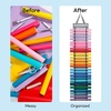 image:imageCaydo Vinyl Roll Holder with 24 Compartment Hooks and Strap Wall Mounting Vinyl Roll Storage Organizer for Gift Wrap Craft Paper for Home Closet Single Sided