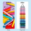 image:imageCaydo Vinyl Roll Holder with 48 Compartment Hooks and Strap Double Side Wall Mounting Vinyl Roll Storage Organizer for Gift Wrap Craft Paper for Home Closet Double Sided