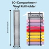 image:imageCaydo Vinyl Roll Holder with 60 Compartment Hooks and Strap Double Side Wall Mounting Vinyl Roll Storage Organizer for Gift Wrap Craft Paper for Home Closet Double Sided