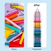 image:imageCaydo Vinyl Roll Holder with 60 Compartment Hooks and Strap Double Side Wall Mounting Vinyl Roll Storage Organizer for Gift Wrap Craft Paper for Home Closet Double Sided