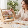 image:imageCaydo Washi Tape Organizer amp Sticker Organizer 4Tier Wooden Display Rack for Craft Storage Sticker Rolls Ribbons amp Bracelets for Sticker Collectors Planner Enthusiasts and Vendors