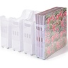 image:imageCaydo 4 Pack Scrapbook Paper Storage with Wheels Plastic Scrapbook Storage Bin for Holding 12 x 12 Papers Scrapbook Papers Vinyl Sheets Cardstocks