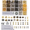 image:imageCaydo 400 Set 4 Style Snap Fasteners Kit Including Leather Rivets Eyelets Grommets Binding Screws Snap Buttons Press Studs kit with Fixing Tools for Thin Leather Jacket Jeans Wear