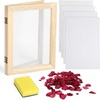 image:imageCaydo Paper Making Kit Include A5 Size 75 x 98 Inch Wooden Paper Making Mould Frame Paper Making Screen Nature Dried Flowers and Sponge for DIY Paper Craft