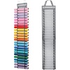 image:imageCaydo Vinyl Roll Holder with 24 Compartment Hooks and Strap Wall Mounting Vinyl Roll Storage Organizer for Gift Wrap Craft Paper for Home Closet Single Sided