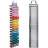 image:imageCaydo Vinyl Roll Holder with 48 Compartment Hooks and Strap Double Side Wall Mounting Vinyl Roll Storage Organizer for Gift Wrap Craft Paper for Home Closet Double Sided