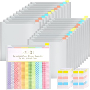 image:imageCaydo 12 Pieces Scrapbook Paper Storage with Sticky Index Tabs for Holding 12 x 12 Inch Scrapbooking Cardstock Vinyl Paper Photos and File24
