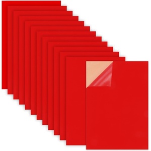 image:imageCaydo 12PCS White Self Adhesive Felt Sheets Soft Velvet White Felt Sheets with Adhesive Backing for DIY ProjectsJewelry Box and Drawer Liner and Holiday Decorations A4 SizeRed