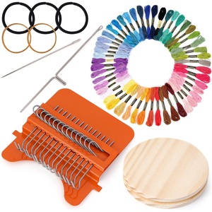 image:imageCaydo 14 Hooks Speedweve Darning Mini Loom Machine with 50 Color Darning Threads for Beginners Quickly Mending Jeans Socks Mini Weave Tool for DIY Artful Patterns Repair Clothes
