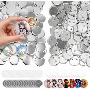 image:imageCaydo 200 PCS Button Maker Supplies 125 Inch32mm Badge Maker Supplies Pin Maker SuppliesMetal Blanks Metal Pin Back Clear Film amp Blank Paper for Button Machine for DIY Crafts225 Inch58mm