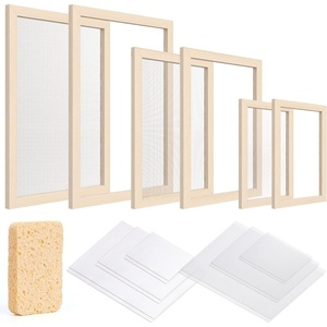image:imageCaydo 3 Pieces Paper Making Frame Kit Papermaking Mould and Deckle with Mesh Absorbent Paper and Sponge for Adults Supplies5 x 7 Inches 75 x 98 Inches 98 x 13 InchesA4 A5 A6