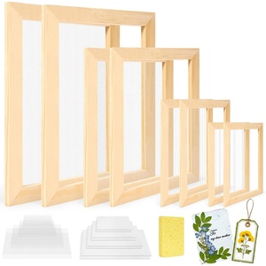 image:imageCaydo 3 Pieces Paper Making Frame Kit Papermaking Mould and Deckle with Mesh Absorbent Paper and Sponge for Adults Supplies5 x 7 Inches 75 x 98 Inches 98 x 13 InchesA4 A5 A6 A7