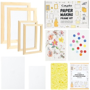 image:imageCaydo 3 Pieces Paper Making Frame Kit Papermaking Mould and Deckle with Mesh Absorbent Paper and Sponge for Adults Supplies5 x 7 Inches 75 x 98 Inches 98 x 13 InchesA5 A6  paints kit