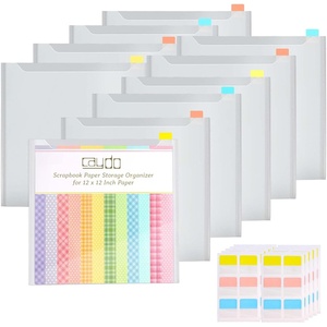image:imageCaydo 82 Pieces Scrapbook Paper Storage Organizer with 120 Pieces Sticky Index Tabs 12x12 Paper Storage Organizer Holds Scrapbooking Vinyl Paper Cardstock
