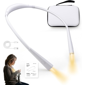 image:imageCaydo Knitting Light with Case Neck Craft Light for Knitters amp Crocheters  4 Colors amp 5 Brightness Wearable Neck Light Rechargeable Crochet Light for Crafts Embroidery Needlework and ReadingWhite