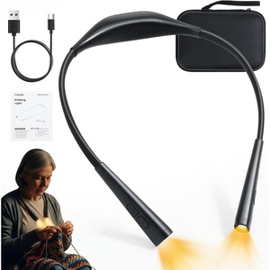 image:imageCaydo Knitting Light with Case Neck Craft Light for Knitters amp Crocheters  4 Colors amp 5 Brightness Wearable Neck Light Rechargeable Crochet Light for Crafts Embroidery Needlework and ReadingBlack