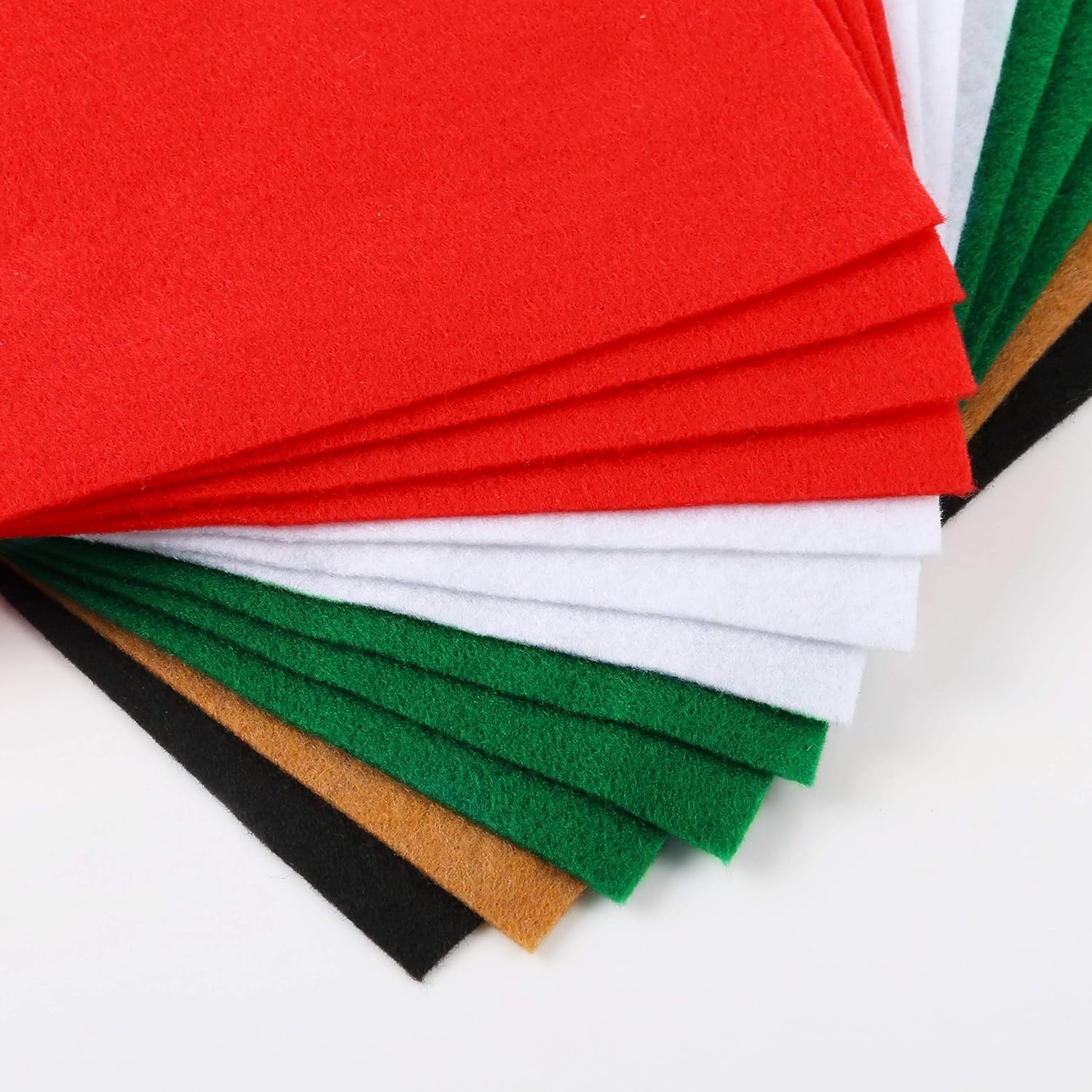 image:imageCaydo 12 Pieces A4 Christmas Felt Fabric Sheets 5 Colors Felt Sheets Craft for DIY Christmas Decorations