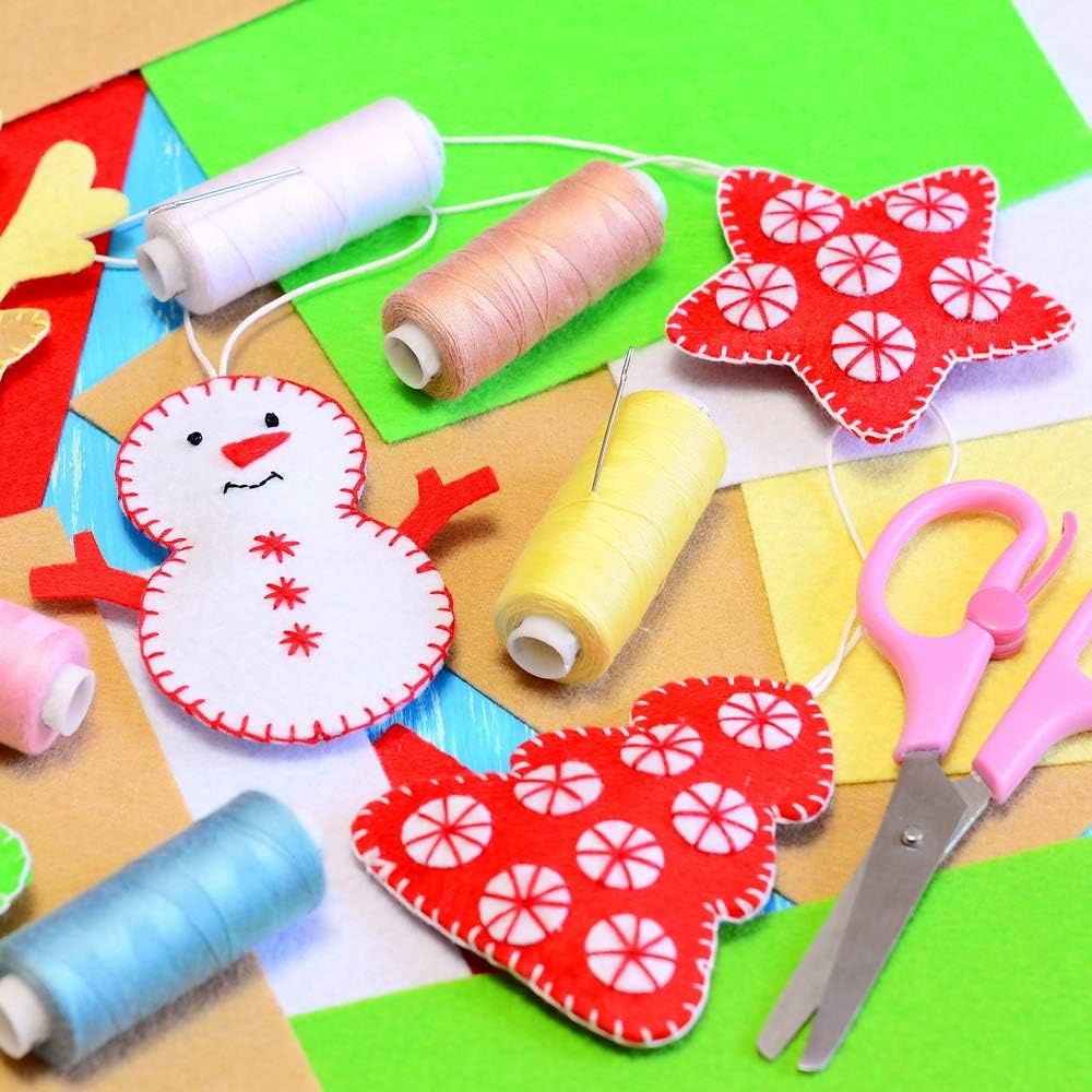 image:imageCaydo 12 Pieces A4 Christmas Felt Fabric Sheets 5 Colors Felt Sheets Craft for DIY Christmas Decorations