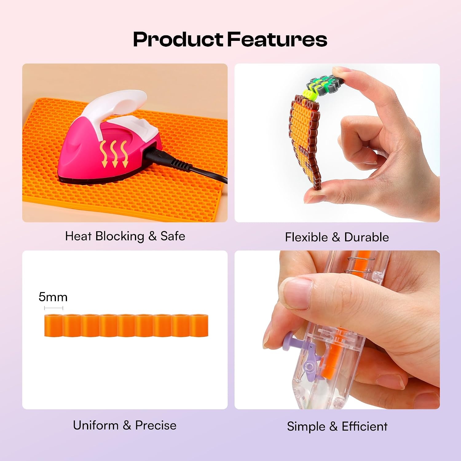 image:imageCaydo Fuse Beads Kit with Fuse Bead Pen Design App amp 200 Patterns for Beginners 10500PCS 36 Colors 5mm for Girl Holiday Home DIY Decor Creative ProjectsFuse Beads Kit with Pen  Iron