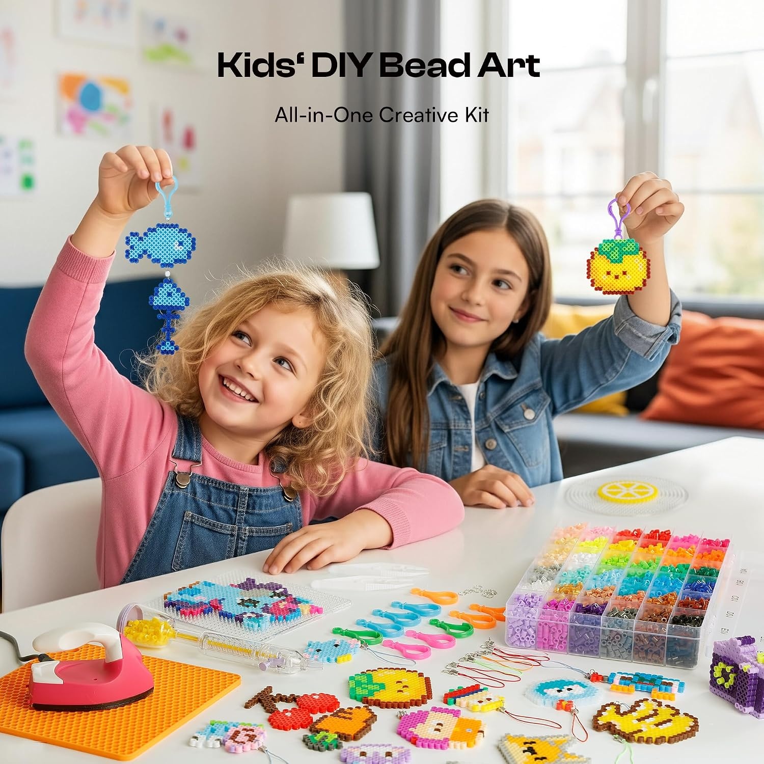image:imageCaydo Fuse Beads Kit with Fuse Bead Pen Design App amp 200 Patterns for Beginners 10500PCS 36 Colors 5mm for Girl Holiday Home DIY Decor Creative ProjectsFuse Beads Kit with Pen  Iron