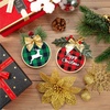 image:imageCaydo 12 Pack Christmas Ornament DIY Craft Kit Includes 3 Inch Bamboo Embroidery Hoops Christmas Plaid Fabric Mini Pine Cones Artificial Pine Needle and Small Berries for DIY Decor