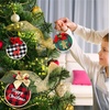 image:imageCaydo 12 Pack Christmas Ornament DIY Craft Kit Includes 3 Inch Bamboo Embroidery Hoops Christmas Plaid Fabric Mini Pine Cones Artificial Pine Needle and Small Berries for DIY Decor
