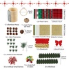 image:imageCaydo 12 Pack Christmas Ornament DIY Craft Kit Includes 3 Inch Bamboo Embroidery Hoops Christmas Plaid Fabric Mini Pine Cones Artificial Pine Needle and Small Berries for DIY Decor