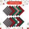 image:imageCaydo 12 Pack Christmas Ornament DIY Craft Kit Includes 3 Inch Bamboo Embroidery Hoops Christmas Plaid Fabric Mini Pine Cones Artificial Pine Needle and Small Berries for DIY Decor