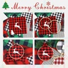 image:imageCaydo 12 Set Christmas Ornament Kit Include 12Pcs 3 Inch Embroidery Hoop Christmas Plaid Fabric Heat Transfer Pattern Artificial Pine Needles Artificial Berrie for DIY Christmas Decoration