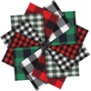 image:imageCaydo 12 Set Christmas Ornament Kit Include 12Pcs 3 Inch Embroidery Hoop Christmas Plaid Fabric Heat Transfer Pattern Artificial Pine Needles Artificial Berrie for DIY Christmas Decoration