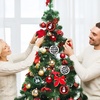 image:imageCaydo 191PCS Christmas Ornament Kit Including 3 Inch Embroidery Hoops Christmas Plaid Heat Transfer Pattern White Ink Mini Squeegee and Christmas Accessories for DIY Christmas Decoration