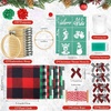 image:imageCaydo 191PCS Christmas Ornament Kit Including 3 Inch Embroidery Hoops Christmas Plaid Heat Transfer Pattern White Ink Mini Squeegee and Christmas Accessories for DIY Christmas Decoration