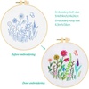 image:imageCaydo 3 Pack Embroidery Kit with Pattern Cross Stitch Kits for Adults Beginner with 3 Plastic Embroidery Hoops Embroidery Fabric Color Threads Instructions and Tools