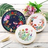 image:imageCaydo 3 Pack Embroidery Kit with Pattern Cross Stitch Kits for Adults Beginner with 3 Plastic Embroidery Hoops Embroidery Fabric Color Threads Instructions and Tools