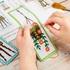 image:imageCaydo 3 Pieces Cross Stitch Bookmark Kits 11CT Stamped Embroidery Bookmark with Backing Felt and Instructions Green Plants Cross Stitch Kits for Beginners Adults Book Lovers