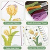 image:imageCaydo 3 Pieces Cross Stitch Bookmark Kits Flowers Stamped Embroidery Bookmark with Backing Felt and Instructions Beginner Cross Stitch Kits for Adults Book Lovers 14 CT